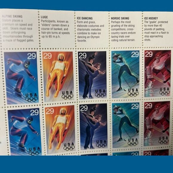 Vintage MNH Scott Winter Olympics MNH 29 C Sheet Stamps Scott #2081-11 - Picture 2 of 2